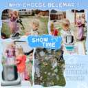 Belemar Upgraded Bubble Machine with Remote Control, Automatic Rotation & RGB Lights, 1800mAh Rechargeable Battery, Type-C Charge, Bubble Maker for Kids, Weddings, Birthday Parties, Outdoor Activities