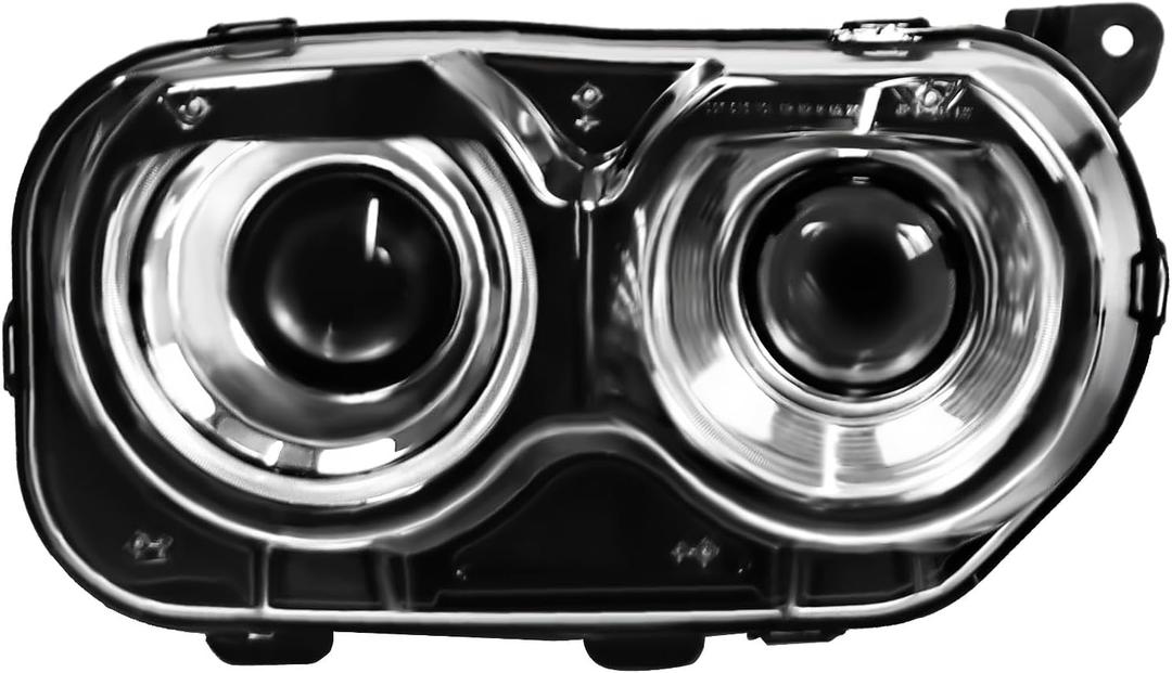 Right Side Halogen headlights Compatible with 2015-2023 Challenger GT R/T SRT SXT Scat Pack 392 Replace 68174064AD 68174064AE