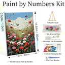 YOYA Framed Paint by Numbers Kit for Adults - Flowers Adult Paint By Number Kits on Canvas with Easel, DIY Flower Paint by Number Framed Canvas for Home Wall Decor 8x12 Inch