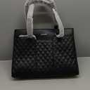 LOVEVOOK Laptop Tote Bag for Women,15.6 Inch Work Bags PU Leather Teacher Tote Bag,Waterproof Quilted Computer Bag for Office Professional Briefcase Gifts