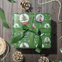 2 x Febbleshow Green Monster Christmas Wrapping Paper for Kids - Funny Holiday Gift Wrap with Snow Globes, Santa Hats & Christmas Trees - 4 Jumbo Sheets, 28" x 40" Each (32 sq. ft ttl), Easy to Store