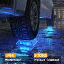Detarzinled Solar Driveway Lights Outdoor, 12 Pack IP68 Waterproof Dock Deck Lights Solar Powered, Stick on & Screw Blue Markers Light for Pathway, Walkway, Sidewalk, Patio, Pool Deck, Garage Entrance