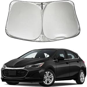 Car Windshield Sun Shade Sunshade Compatible with Chevy/Chevrolet Cruze 2016-2020 Accessories, Foldable Car Front Window Sun Shield Visor