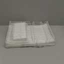 Sweet Home Collection Space-Saving 3-Piece Dish Drainer Rack Set: Efficient Kitchen Organizer for Quick Drying and Storage - Includes Cutlery Holder and Drainboard - Maximize Countertop Space, White