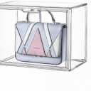 BAKLAM Large Clear Acrylic Display Box with Front Door – Spacious Organizer Case for Collectibles, Skincare, Toys, Office Supplies, 14.17×8.66×10.63 inches Transparent Storage Cabinet