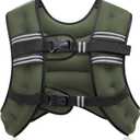 ZELUS Weighted Vest, 6lb/8lb/12lb/16lb/20lb/25lb/30lb Weight Vest with Reflective Stripe for Workout, Strength Training, Running, Fitness, Muscle Building, Weight Loss, Weightlifting, Green(20 lb)