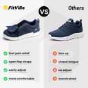 FitVille Diabetic Shoes for Men Extra Wide Width, Swollen Feet Shoes for Diabetics Pain Relief(Dark Blue, 12.5 Extra Wide)