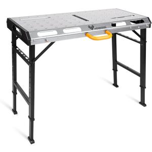 Metal Welding Table Folding 1000 lbs Load Capacity Heavy Duty Steel Construction Workbench for Welding Adjustable 7 Level Height (WB065)