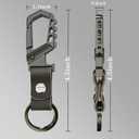 2 x Idakekiy Key Chain, Heavy Duty Belt Loop Key Keeper Key Ring Holder with Bottle Opener Leather Keychain for Men and Women (Dark Grey)