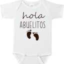 Baby Announcement for Grandparents,0-3month Hola Abuelitos Spanish Pregnancy Announcement Outfit (White)