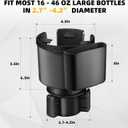 TYKOR Car Cup Holder Expander, Cup Holder Extender Adapter for Car with Adjustable Base, Fits YETI 24/36/46oz, HydroFlask 32/40oz, Large Water Bottles in 2.7"-4.2" (16-46 OZ)