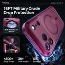 Thomo Magnetic for iPhone 17 Pro Max Case, [Compatible with Magsafe] [Full Camera Protection] Translucent Matte Military Grade Shockproof with Anti-Fingerprint Phone Cover 2025, Wine Red
