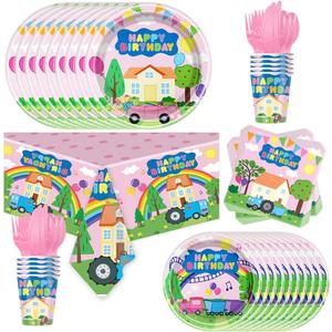 81Pcs Pink Pig Party Tableware Set pink pig Party Decoration pink pig Birthday Party Supplies
