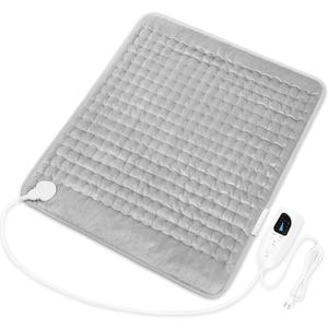 Deepsoon Heating Pad,Electric Heating Pads for Back,Neck,Moist Heating Pad for Abdomen Shoulder Knee Legs,Dry/Moist Heat&Auto Shut Off,Mother's Day Birthday for Men and Women,Light Gray,24x20 Inch