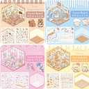 8 Sets DIY 3D House Stickers, 3D Sticker Scene Miniature Scene Stickers, Cute Cartoon Sticker for Adults Kids, Make Your Own Fun Room Book