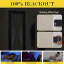 NICETOWN 100% Blackout French Door Curtains Linen Textured Privacy Door Window Curtains Thermal Insulated Drapes for Bedroom Kitchen, W25 x L40 Inch Long, 1 Panel, Cream