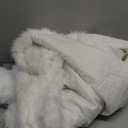 Lisa Colly Men's Faux Fur Coat Jacket Winter Fluffy Coat Outwear Long Parka Size L