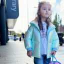 UNICOMIDEA Baby Girl Winter Coat Laser Toddler Jackets Warm Down Outerwear with Hooded for 12M-5T