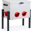 Metal Chicken Feeder with 4 Ports, 30 lbs Metal Poultry Feeder, Height Adjustable Weatherproof Feeding Box for Chickens, Geese, Ducks, Turkeys, Quails (30lbs-4 Ports)