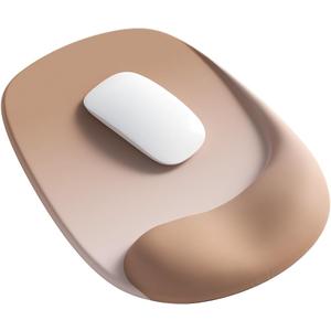 ErgoEase Ergonomic Mouse Pad with Gel Wrist Support  Premium Lycra Fabric, NonSlip, Ideal for Laptop & Desktop, Office & Gaming，Desk Accessories (04Caramel Brown)
