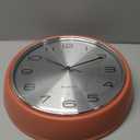 Metal Dial 12 Inch Vintage Retro Wall Clock, Silent Non-Ticking Metal Dial & Domed Glass Battery Operated, Design for Kitchen Living Room, Bedroom,Office Orange