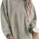 Jokeluck Women's Casual Corduroy Sweatshirts 2025 - Comfortable Long Sleeve Crewneck Pullovers for Fall and Winter M