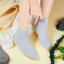 Janmercy 3 Pairs Aloe Socks Moisturizing Spa Infused Gel Sleeping Fuzzy Dry Feet Non Slip Lotion Socks for Women Men Repairing Softening Dry Cracked(Black, Dark Gray, Light Gray)