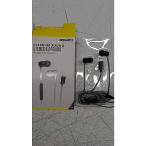Acoustix Premium Sound Stereo Earbuds With Apple 8-Pin Connector, Tangle Resistant Cable
