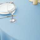 Biscaynebay Textured Fabric Round Tablecloths 90", Light Blue Water Resistant Washable Table Cloths Circle Folding Table Covers Linen for Dining, Kitchen, Wedding, Parties etc.