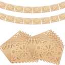 4 Pack Cielito Lindo Party Decoration Wooden Papel Picado Banner Mexican Wedding Banner Fiesta Party Decoration for Cinco De Mayo Baby Shower Dia De Los Muertos(Classic)