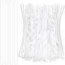 60 Pcs Clear Plastic Luggage Tag Loop Straps 5.9 Inch Tag Loops Transparent Name Tags Loop for Bag Tags ID Card Badge Holders