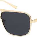 SOJOS Retro Square Aviator Polarized Sunglasses Women Men Vintage Shades Womens Mens Sun Glasses SJ1234, Gold Frame/Grey Lens