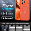 Magnetic Shockproof for iPhone 17 Pro Max Case,[Camera Protection][Compatible with Magsafe][Non-Slip][Mil-Grade Protection] Non-Yellow Translucent Matte Phone Case for iPhone 17 Pro Max,Orange