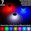 (1) Blansong Solar Pool Chlorine Floater Adjustable Release Swimming Pool Chlorine Tablet Floater with Color Changing Floating Dispenser with Romote Control and Timer IP68 Waterproof (1)