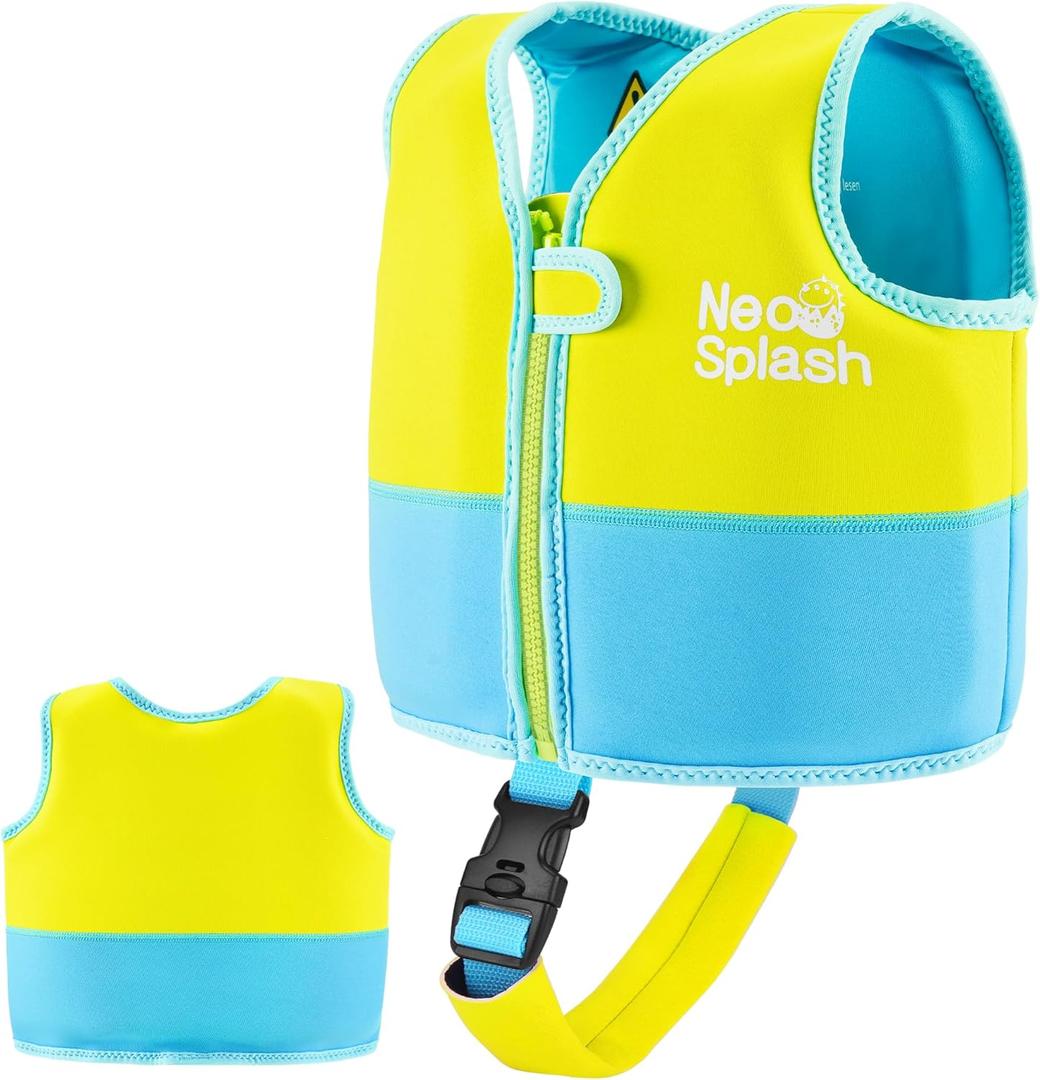 Kids Swim Vest Neoprene Swimming Aid with Adjustable Safety Strap for Age 1-3 