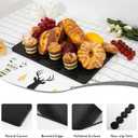 Lovdeco Black Marble Cutting Board, 20x12 Inch Stone Pastry Board For Kitchen, Black Marble Slab With Non-Slip Feets, 1 Piece