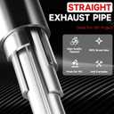 A-KARCK Straight Exhaust Pipe 3" OD, Stainless Steel 18" Long Mandrel Exhaust Tube