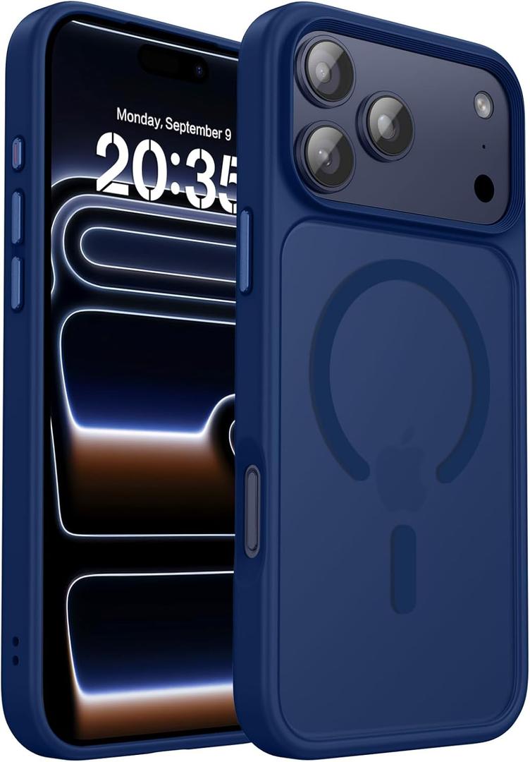 BENTOBEN Stronger Magnetic for iPhone 17 Pro Max Case 2025, [Fit for Mag-Safe], Military Grade Drop Protection, Slim for iPhone 17 Pro Max Case Translucent Matte Phone Case(6.9")-Blue