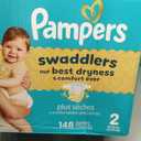 Pampers Swaddlers Diapers, Size 2 (10-22 lbs), 148 Count, Absorbent, Keeps Baby Dry and Comfortable, Skin Safe Disposable Baby Diaper