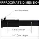 Receiver Tube 864336 Trailer Hitch Extender 8-1/2 Inch Extension, Fits 2 Inch Receiver, 3,500lbs G.T.W, Pin and Clip Included
