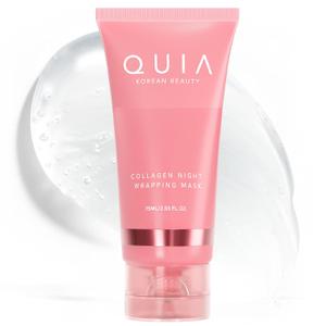 QUIA Overnight Collagen Wrapping Mask  Wake Up with Firmer, Hydrated Skin  Easy Peel-Off Formula  Korean Skincare for Radiance and Elasticity  For All Skin Types, 75ml