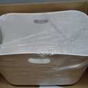 Jumbo Extra Large Cat Litter Box - High Sided Low Entry Open-Top Anti-Splash Pan for Multiple Cats, Kittens & Senior Cats, 22.6"x15.4"x13.9", White