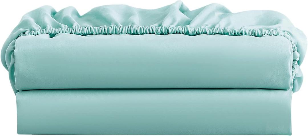 FreshCulture Full Fitted Sheet Only 2 Pack - Hotel Quality Fitted Sheet Full Size - Ultra Soft & Breathable - Brushed Microfiber - Deep Pocket - Cooling Fitted Sheets for Full Size Bed (Spa Blue)