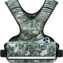 BAGAIL Adjustable Weighted Vest, 4-10lb/12-18lb/20-32lb Rucking Vest for Women & Men with 6 Weights & Large Pocket, Weight Vest for Home Workouts, Running, Walking and Strength Training (Green Camo)