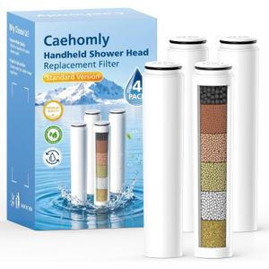 4 Pack Replacement Filters Compatible with Cobbe Handheld Shower Head, Water Soften Filters for Hard Water Chlorine, Fluoride and Heavy metals, Improve Skin & Hair