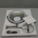 Rocollos Rechargeable Wall Mounted Lighted Makeup Mirror Chrome, 8 Inch Double-Sided LED Vanity Mirror 1X/ 10X Magnification, 3 Color Lights Touch Screen Dimmable 360°Swivel 13 Inch Extendable