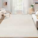 Area Rug Living Room Rugs 5x7 - Large Soft Boho Geometric Rugs, Non-Slip Foldable Washable Area Rug Non Shedding Morden Indoor Floor Carpet for Living Bedroom Office Dining Room(Modern Beige, 5'x7')