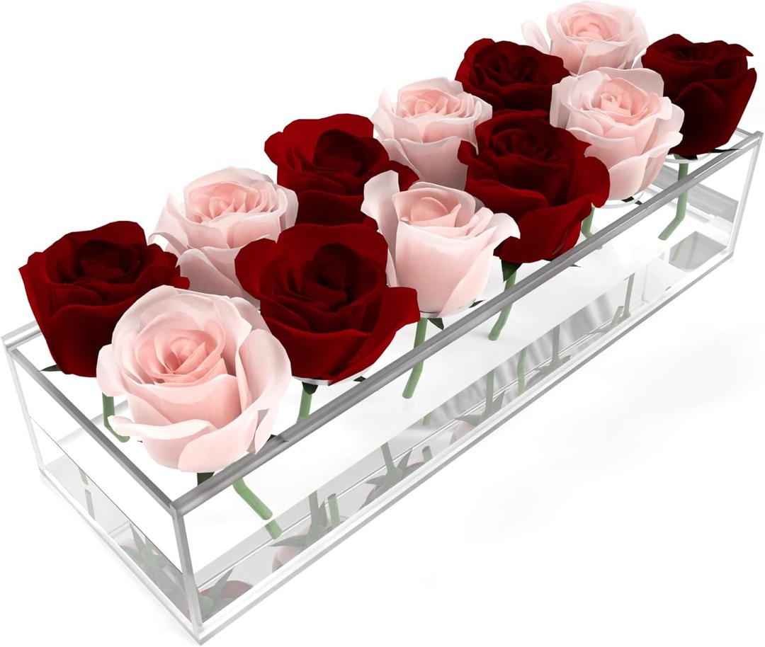 Clear Acrylic Flower Vase Rectangular Floral Centerpiece for Dining Table Modern Flower Arrangement for Home Decor or Weddings
Flower Vase 3 Pack 12x4x2.5