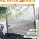 Golf Cart Windshield, Fold Down and Anti-UV Windshield Kit for 1995-2013 EZGO TXT/DCS/PDS Golf Cart, 40.6" W X 33" H, Tinted/Clear