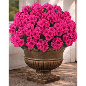 Artificial Flowers for Outdoors 6 Bundles of UV-Resistant Artificial Geraniums, Realistic Silk Flowers for Front Porch, Patio, Garden, Window Boxes & Hanging Baskets (Fuchsia, 6)